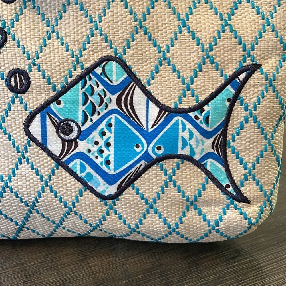 Vera Bradley Beach Crossbody in Go Fish Blue Pattern New with Tags - Picture 3 of 16
